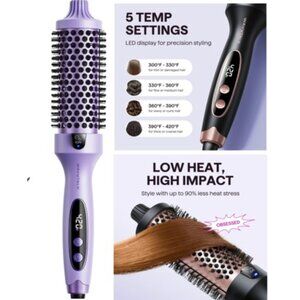 WAVYTALK Thermal Heated Blowout Brush (1.25 inch - Purple) Ceramic Tourmaline